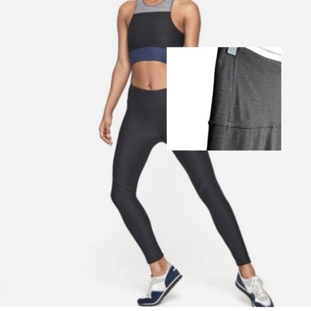 Outdoor Voices Leggings Womens XS Black Gray Warm Up High Rise Marled 7/8 Active